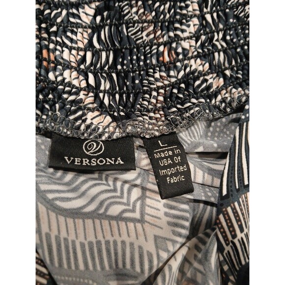 Versona Size Large Stretch Geometric Boho Maxi Skirt Elastic Waist Slinky Hippie - Picture 7 of 12